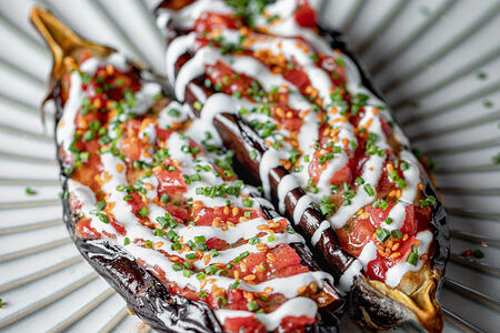 Баклажан, сметана с васаби