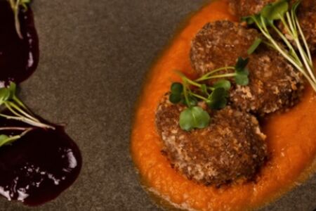 Веган котлетки с тыквенным пюре 