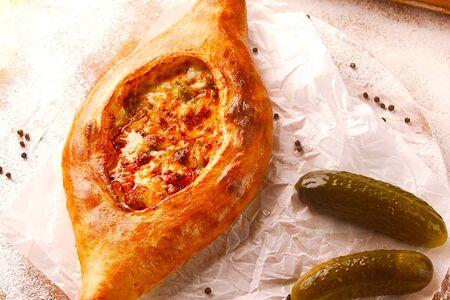 Хачапури по-аджарски с мясом