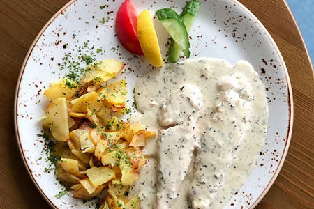 Семга в сливочном соусе