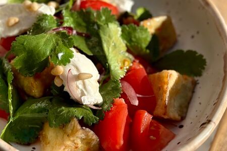 Салат с хрустящим баклажаном