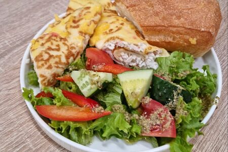 Омлет со снежным крабом