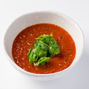 Томатный суп с креветками