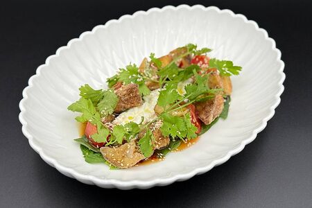 Хрустящие баклажаны с сыром страчателла и томатами