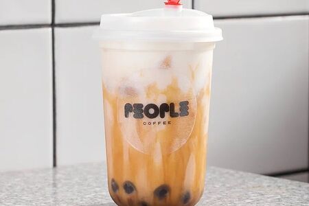 Бабл-ти с кремом тирамису и соленой карамелью