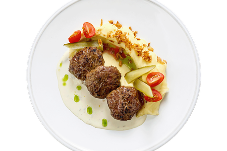 Котлетки домашние из мраморной говядины с пюре