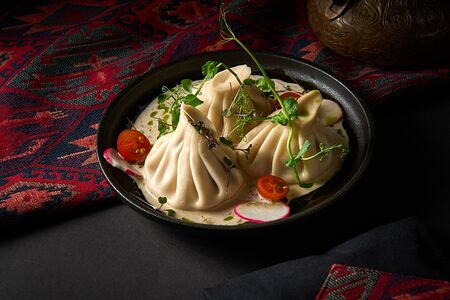 Хинкали патара с кремом из сыров