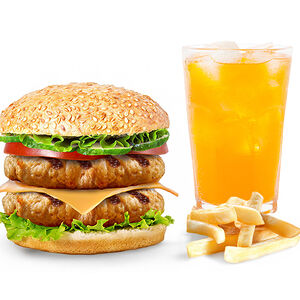 Двойной Чикен Чиз + Фри + Напиток На Выбор 0,5