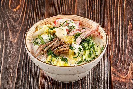 Окрошка мясная на мацони