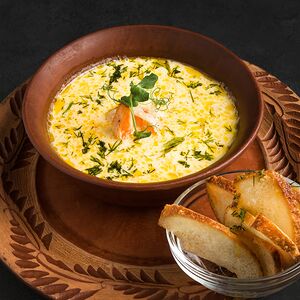 Сырный суп с креветкой