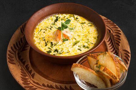 Сырный суп с креветкой