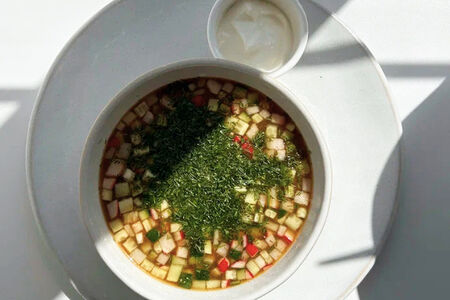 Окрошка с курицей 