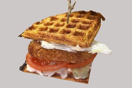 Сэндвич с сырными вафлями
