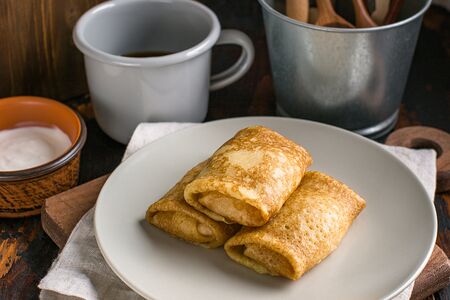 Блинчик с курицей и грибами