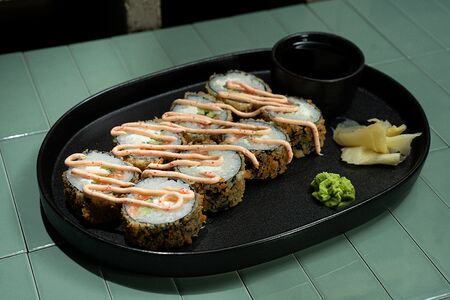 Жареный с лососем