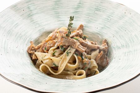 Тальятелле с лисичками и рокфорти