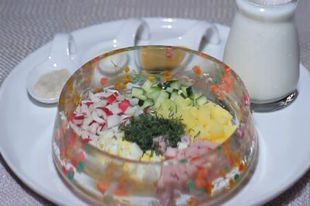 Окрошка с ветчиной