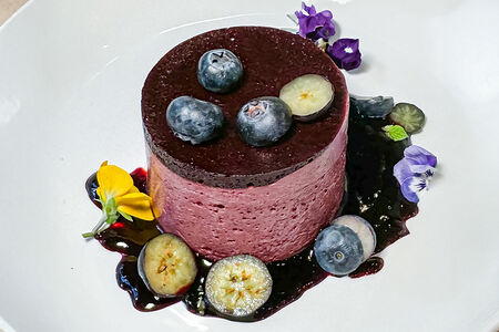 Чернично-кокосовая панна котта