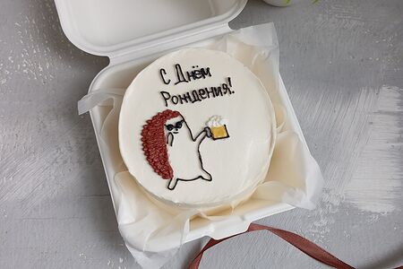 Бенто торт с ДР с ежиком для друзей и подруг