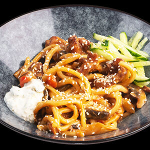 Лагман сливочный жареный