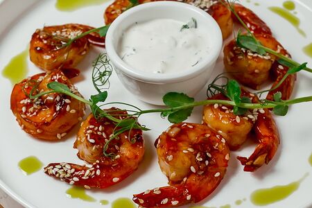 Тигровые креветки в устричном соусе