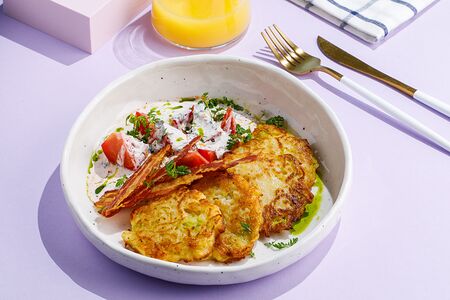 Картофельные драники с беконом