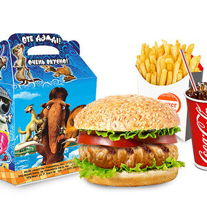 Бургер + фри + напиток на выбор + маленькая игрушка