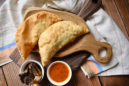 Чебуреки с грибами и картошкой