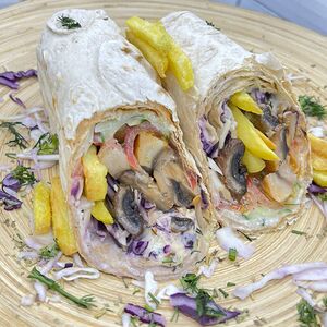 Веган Гирос из грибов в лаваше