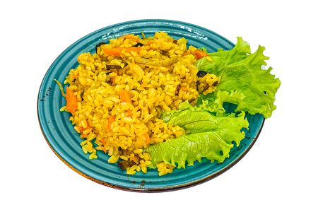 Постный плов с грибами и кабачками