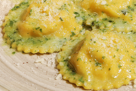 Равиоли креветки с цукини