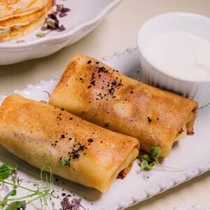 Блинчики с ветчиной и сыром