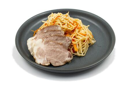 Яичная лапша со свининой