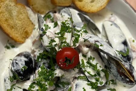 Мидии с беконом