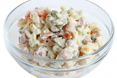 Салат Оливье с ветчиной