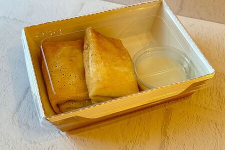 Блины с творогом и изюмом