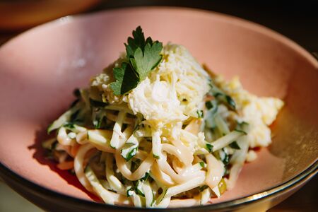 Салат с кальмарами и свежим огурцом