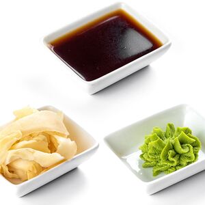 Имбирь, васаби и соевый соус