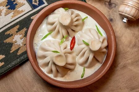 Хинкали горские в чесночном соусе