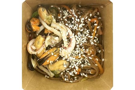 Лапша гречневая с морепродуктам