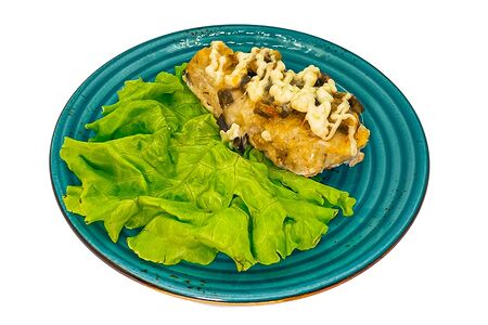 Минтай под баклажаном