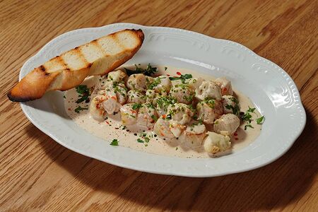 Жареные гребешки с цветной капустой