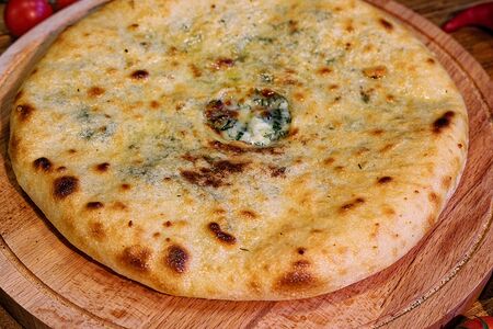 Осетинский пирог с сыром и листьями свеклы