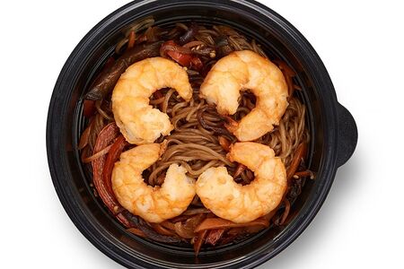 Лапша рисовая с креветками 