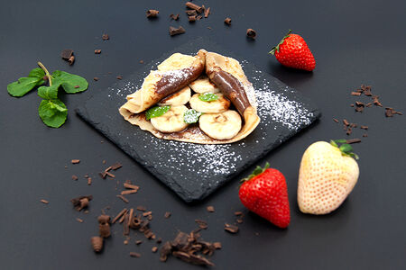 Блины с нутеллой и бананом