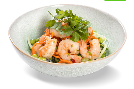 Салат С фунчозой, чукой и креветками