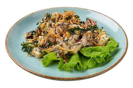 Салат с курицей и грибами