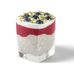 Кокосовый чиа пуддинг с малиной 