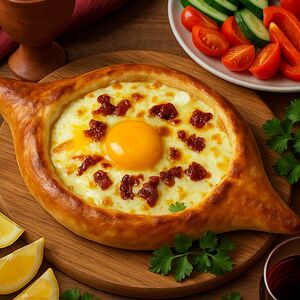 Хачапури с итальянскими сырами и вялеными томатами