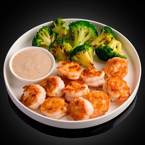 Креветки с брокколи 